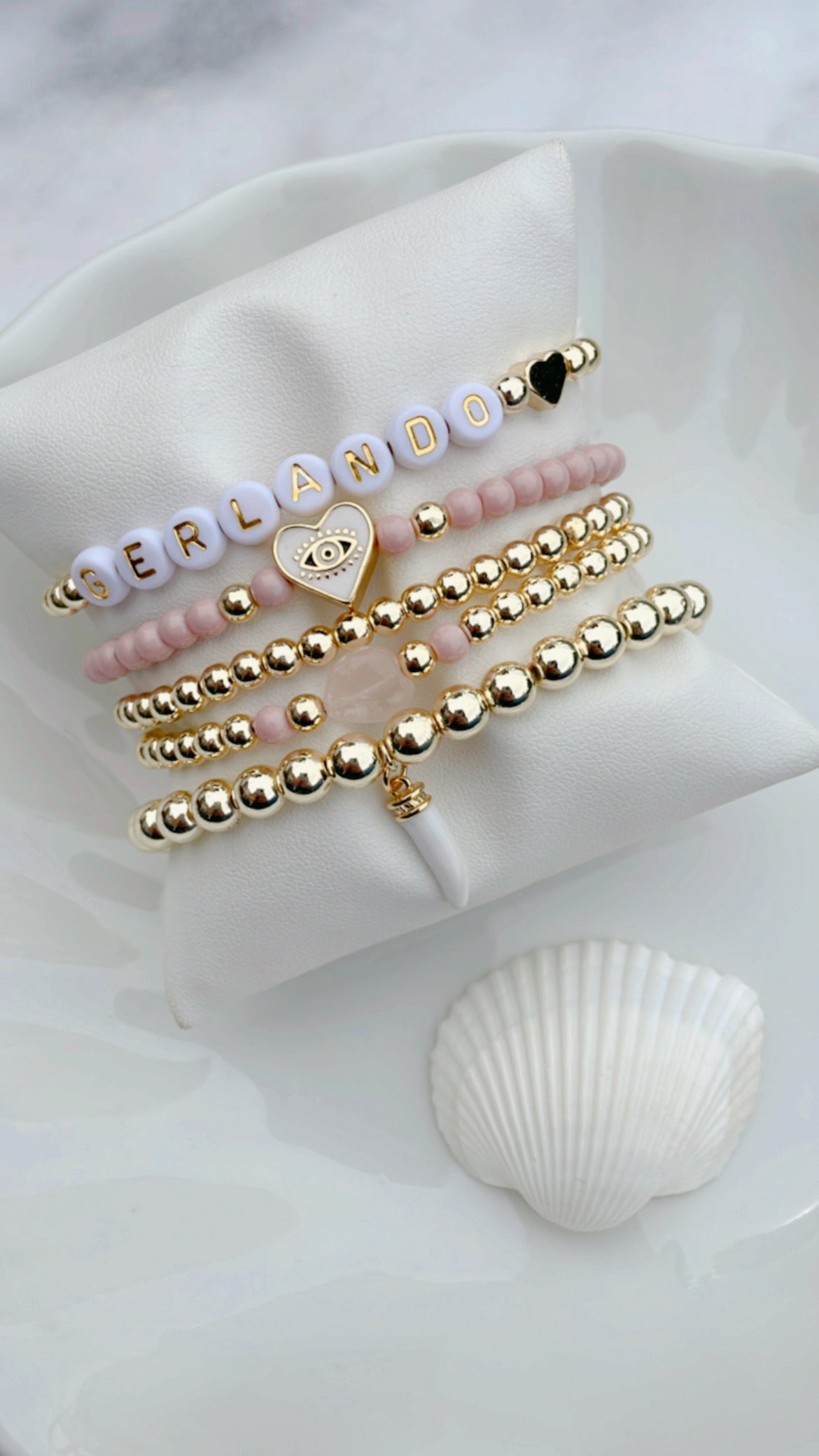 Rose Quartz Accent Heart Bracelet