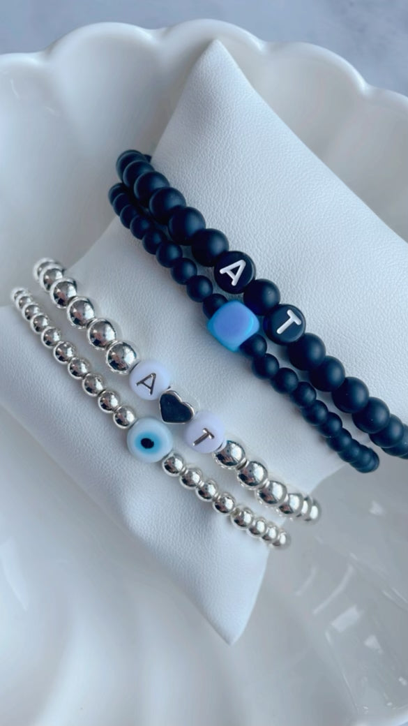 Initial Onyx Bracelet