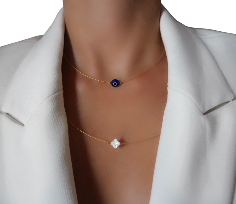 Nafplio Evil Eye Wire Necklace