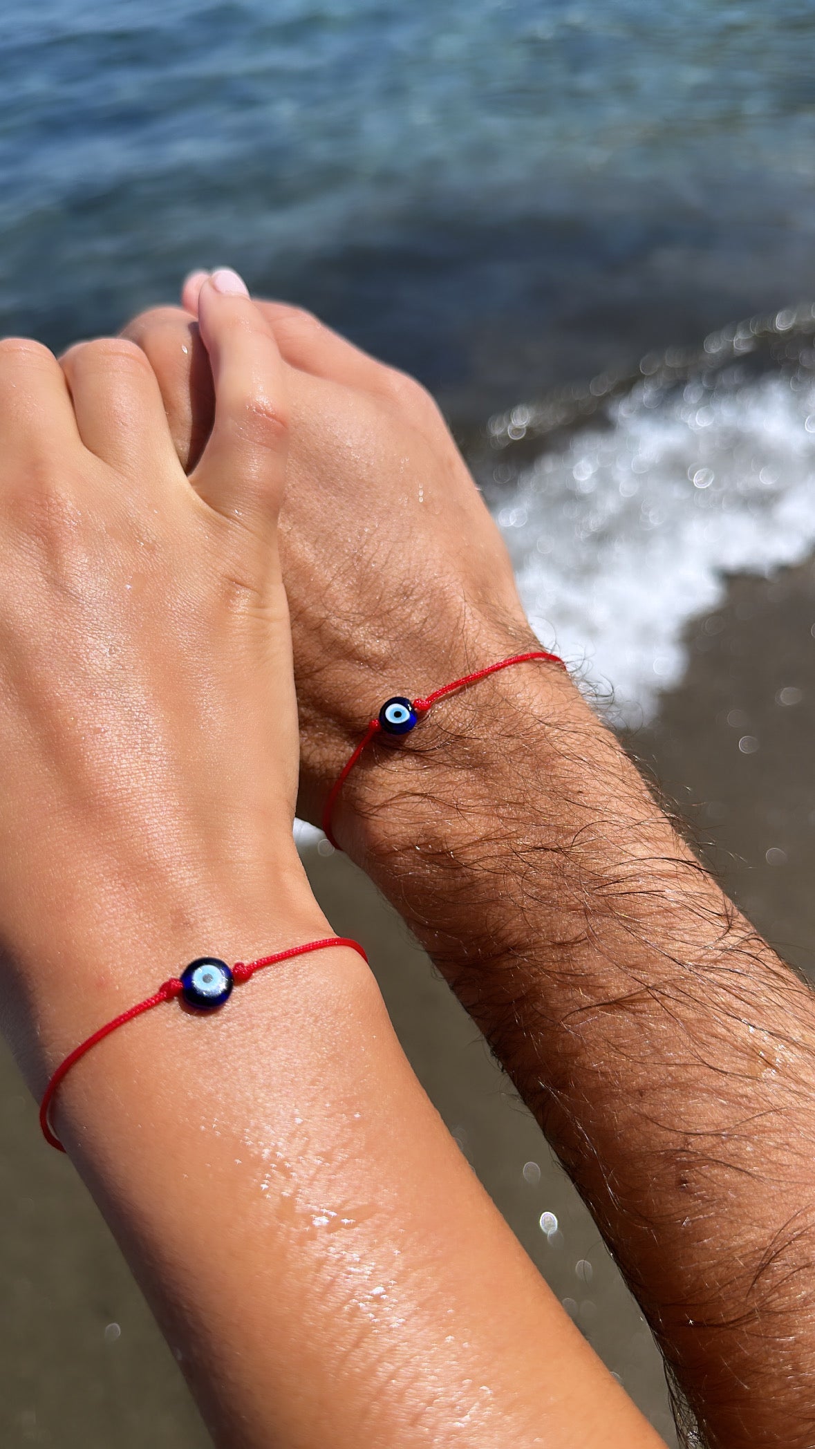 Ensemble de bracelets à cordon rouge contre le mauvais œil