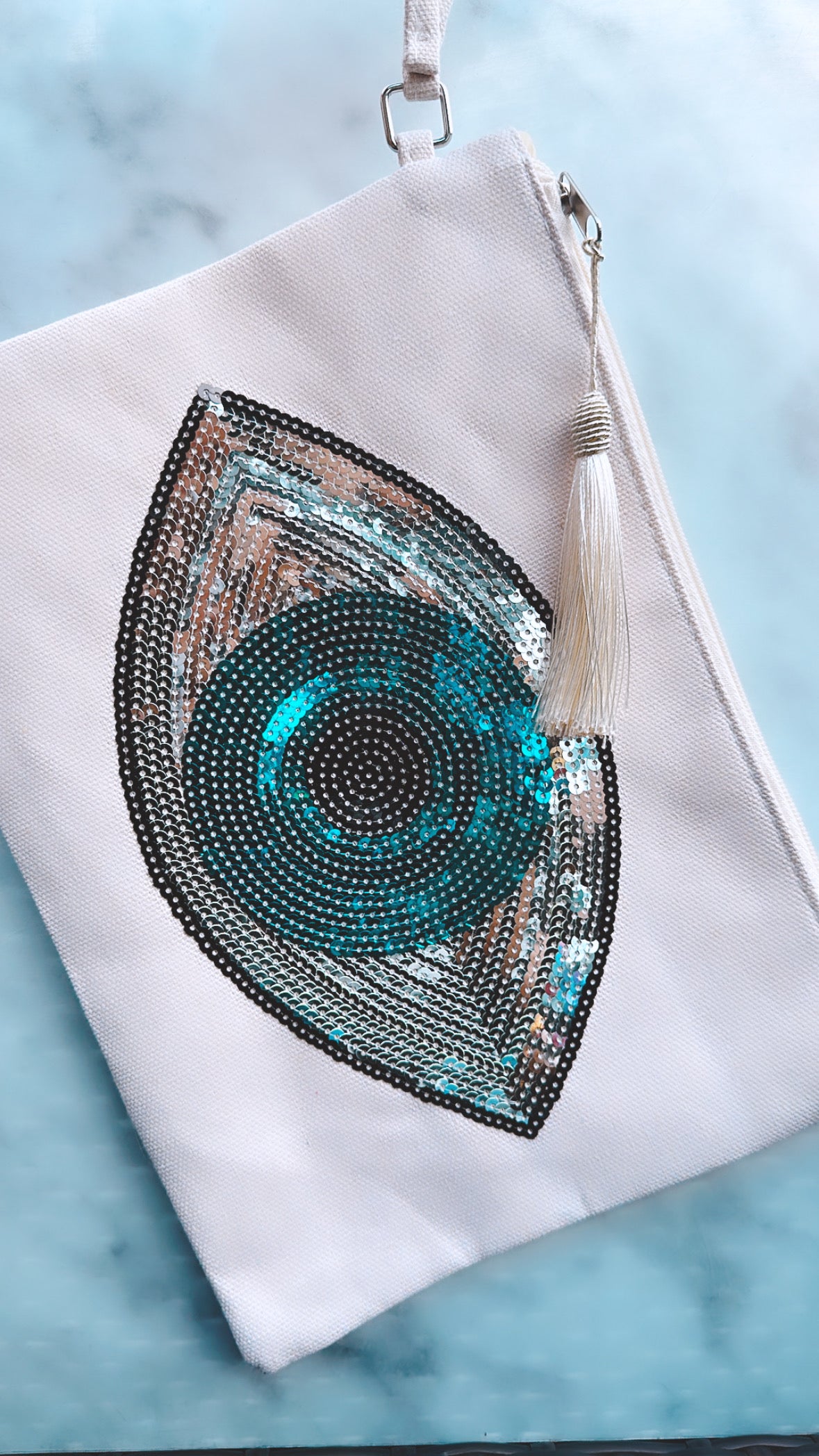 Sequins Evil Eye Clutch Bag
