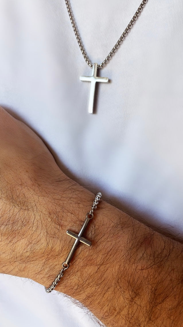 Stainless Steel Cross Necklace (Men)