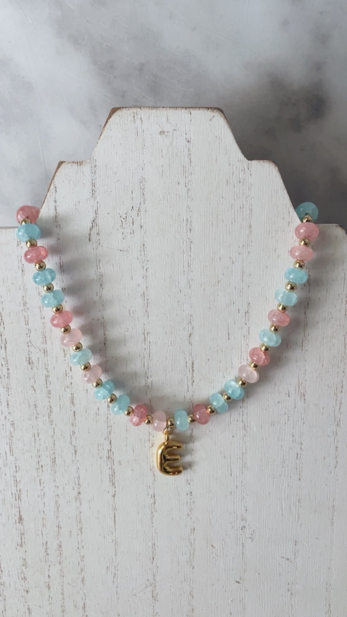 Pastel Rondelle Initial Necklace