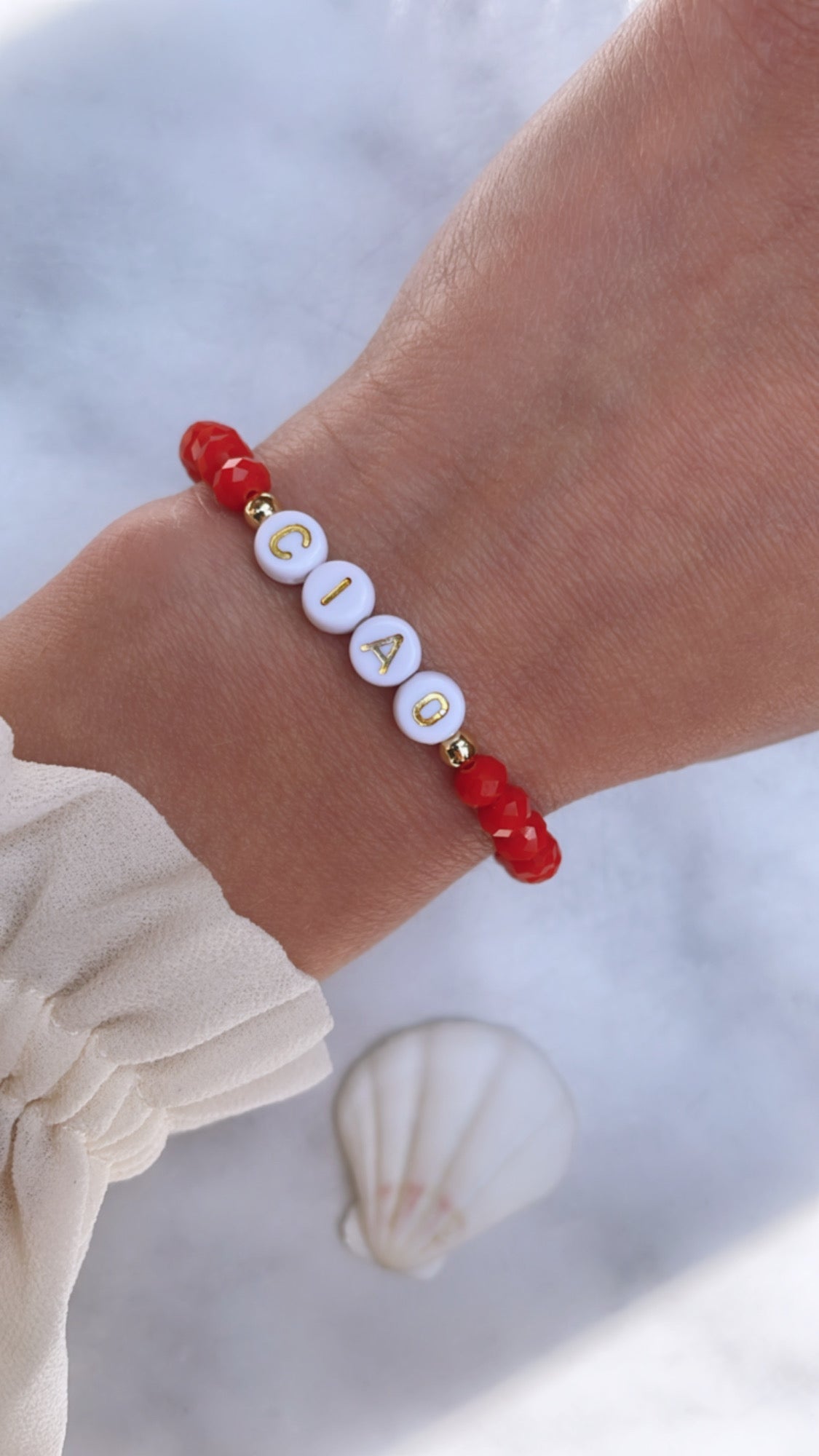 Name Bracelet - Women (6mm Shiny Faceted Beads)