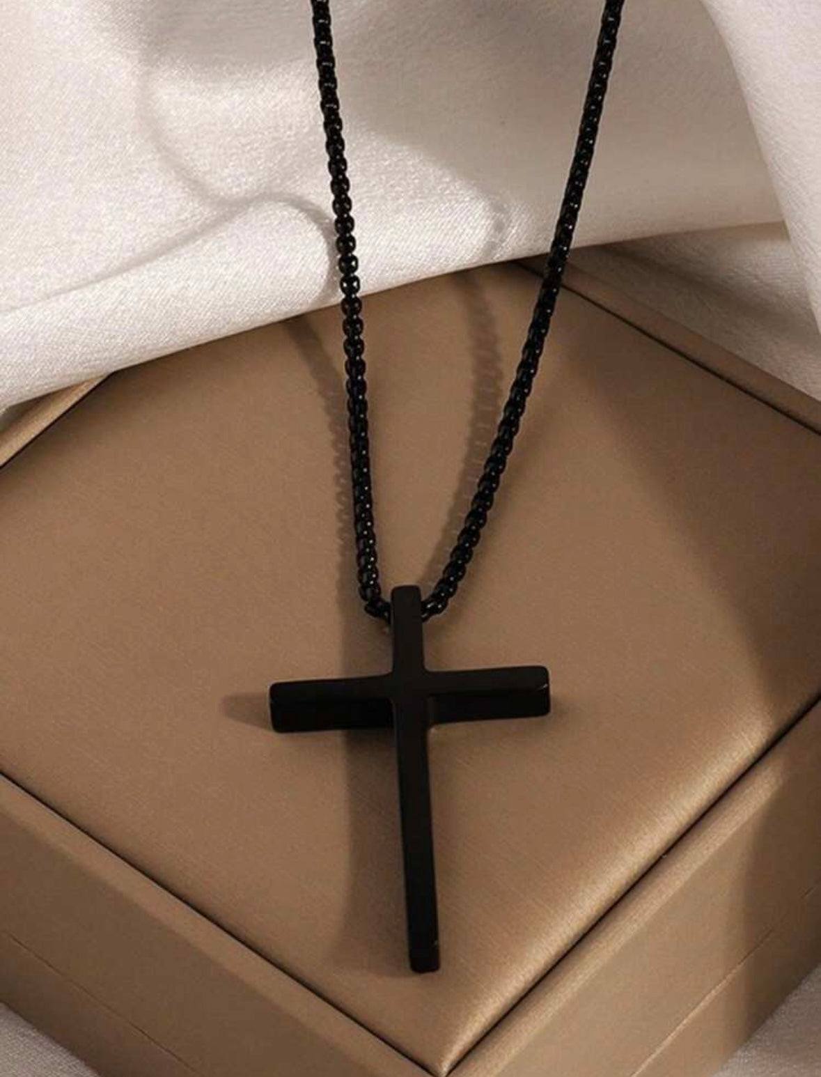 Stainless Steel Cross Necklace (Men)