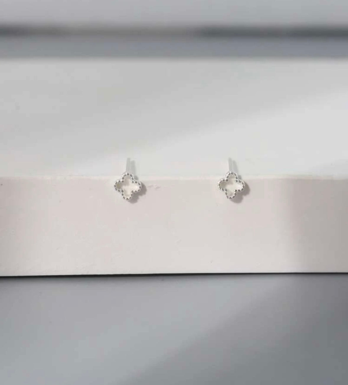 Clover 925 Stud Earrings (Silver Color)