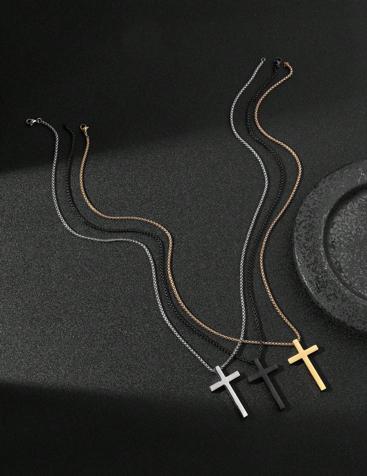 Stainless Steel Cross Necklace (Men)