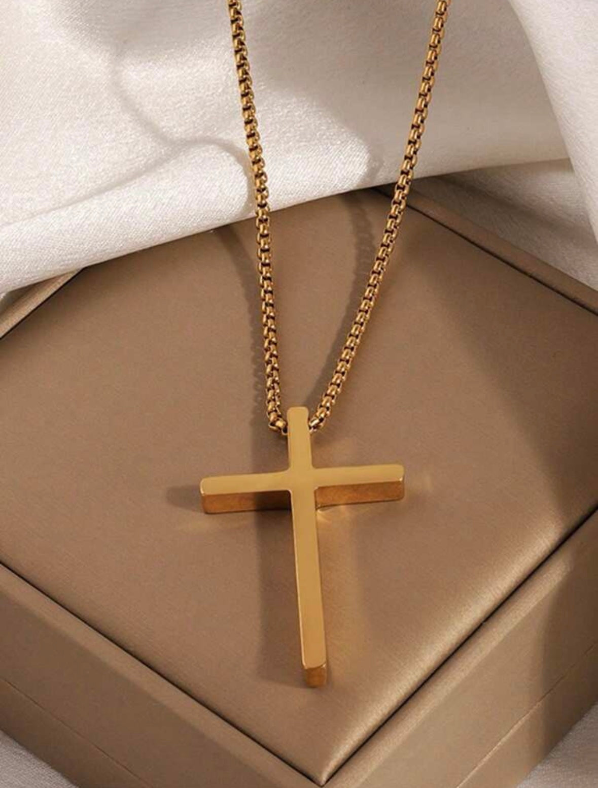 Stainless Steel Cross Necklace (Men)