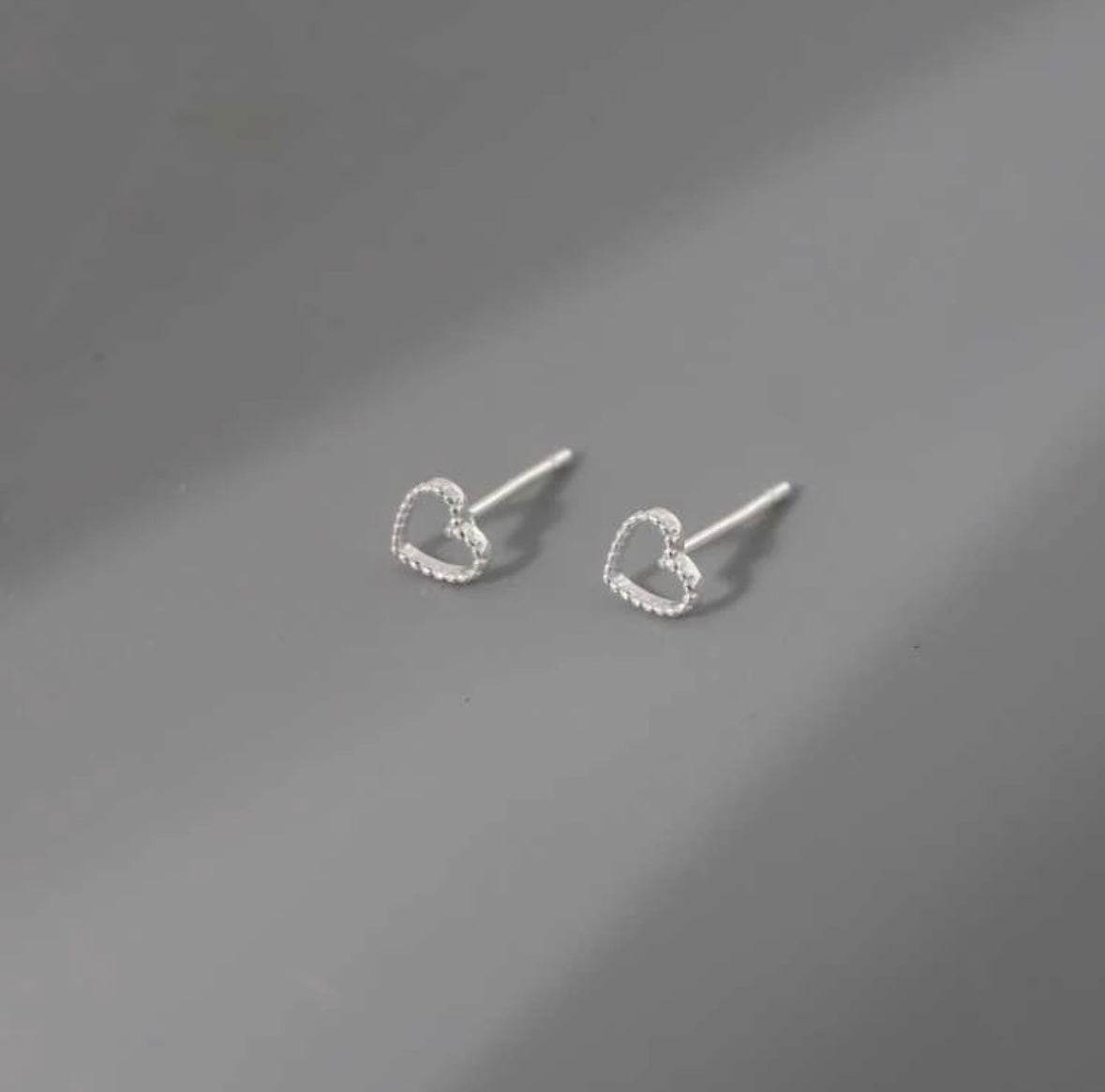 Heart 925 Stud Earrings (Silver Color)