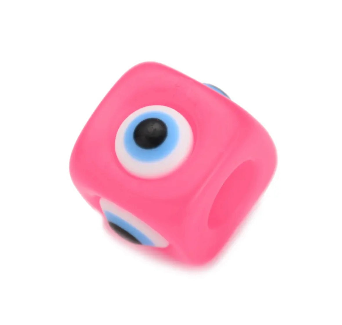 Hot Pink Cubed Mati Bead