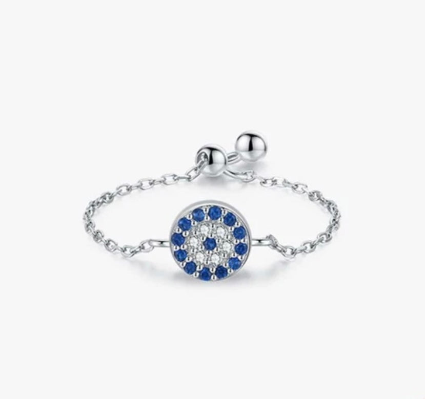 Bague Mati réglable Evil Eye 925