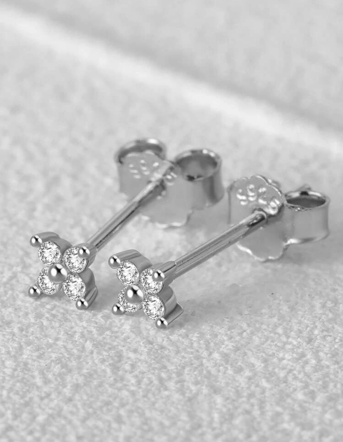 Floral 925 Stud Earrings