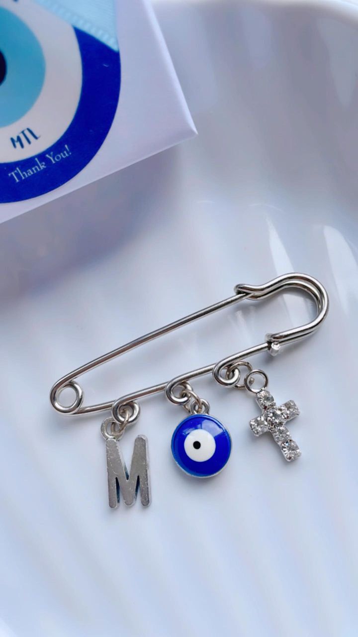 Cross + Mati Pin (Silver)