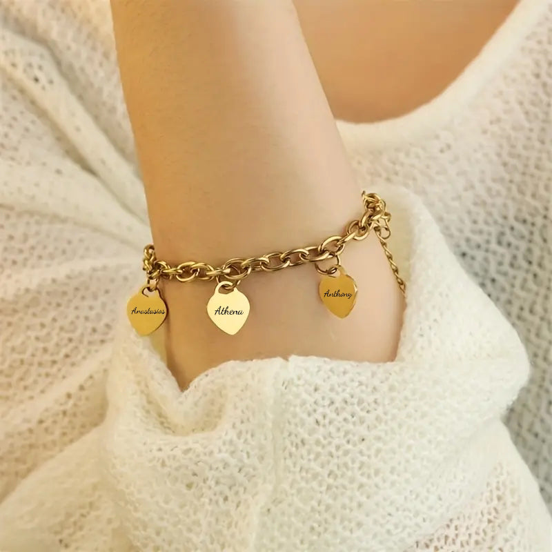 Custom Charm Heart Bracelet