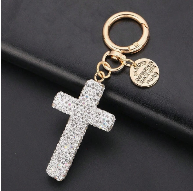Bling Cross Keychain