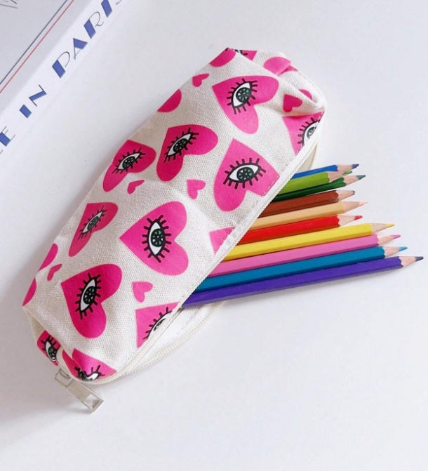 Pink Evil Eye Cosmetic Makeup Case
