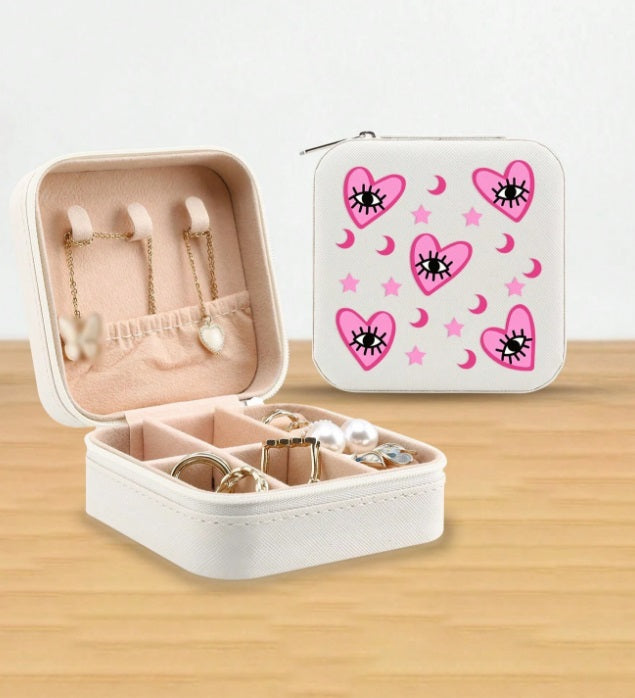 Pink Evil Eye Jewelry Case