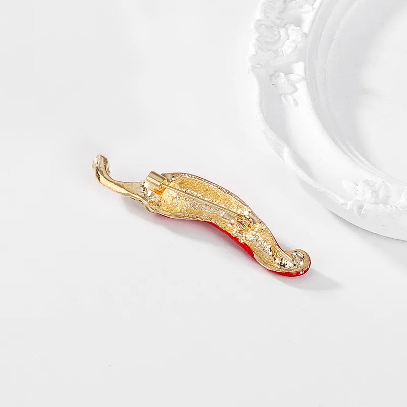 Cornicello Horn Brooch Pin