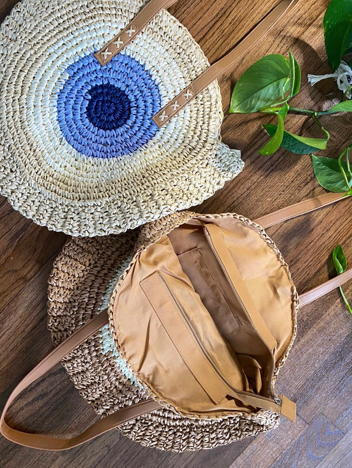 Evil Eye Shoulder Beach Bag (Cream Color)