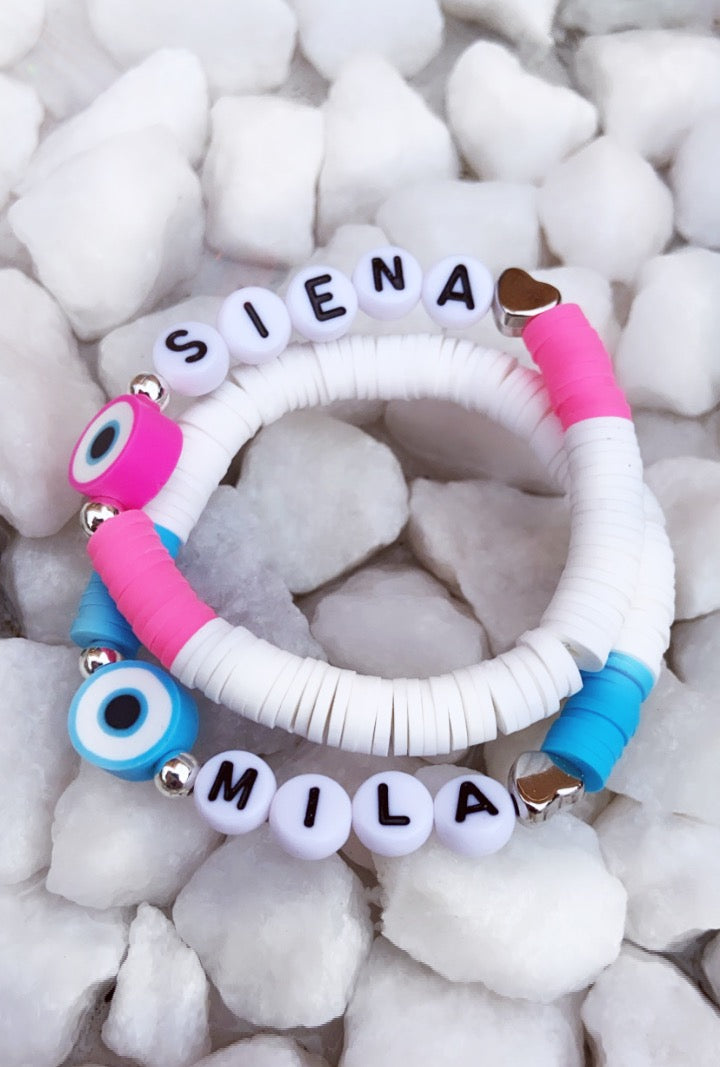 Clay Disc Name Bracelet (Kids)