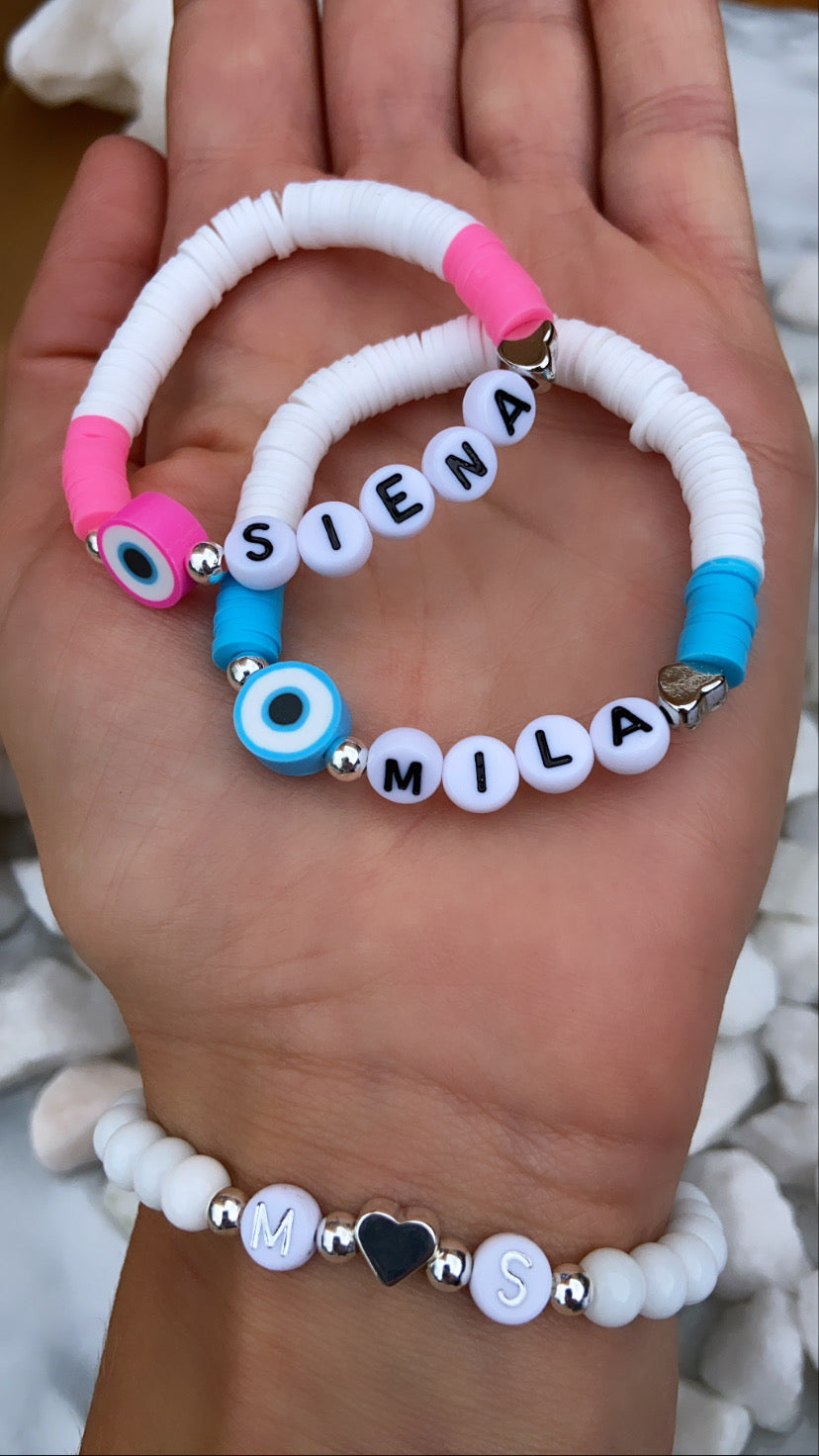 Clay Disc Name Bracelet (Kids)