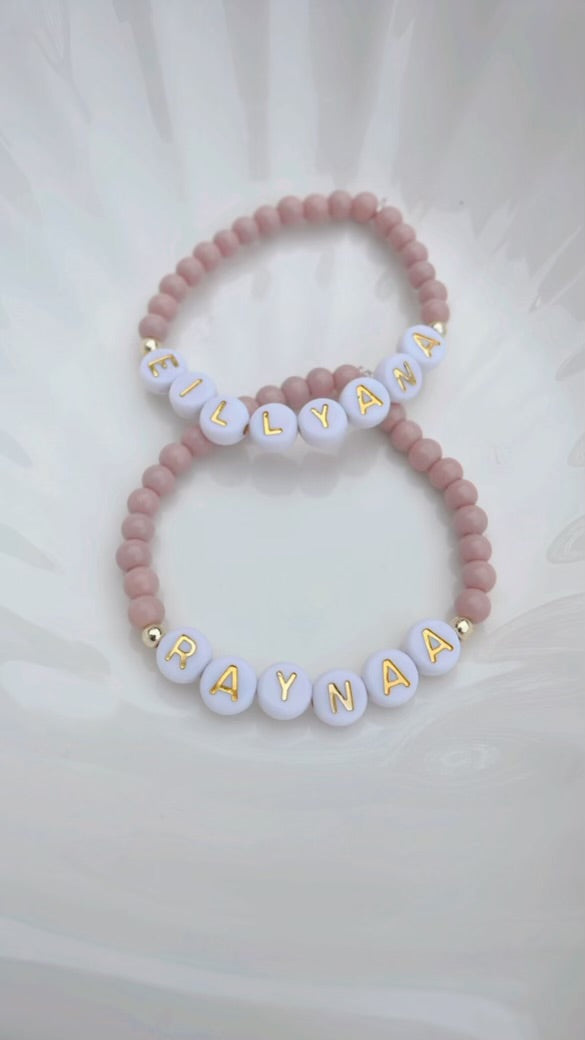 Name Bracelet - Children (4mm Glass Beads)