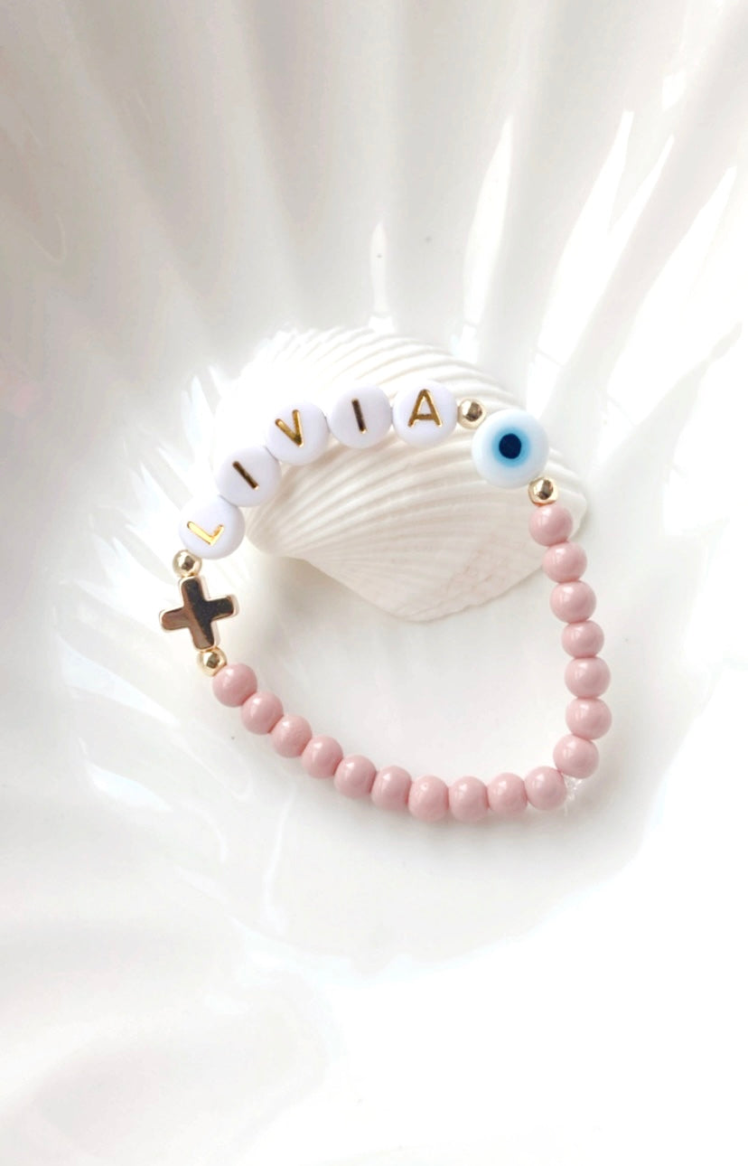 Name Bracelet - Children (4mm Glass Beads)