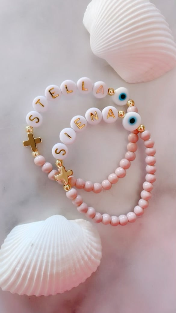 Name Bracelet - Children (4mm Glass Beads)