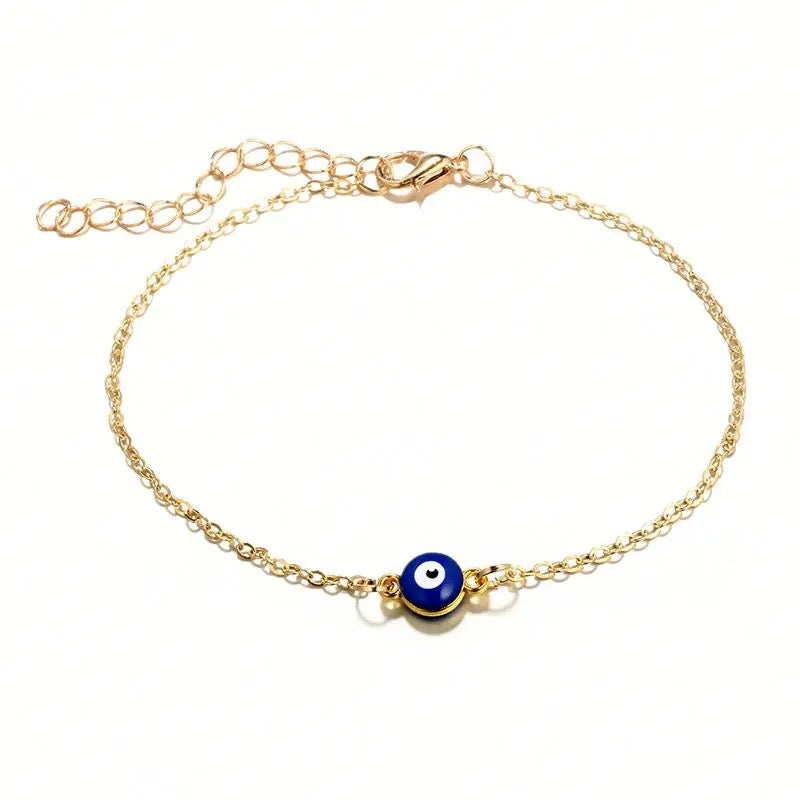Evil Eye Anklet (Gold Color)