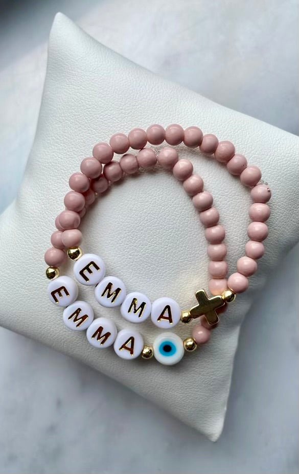 Name Bracelet - Children (4mm Glass Beads)