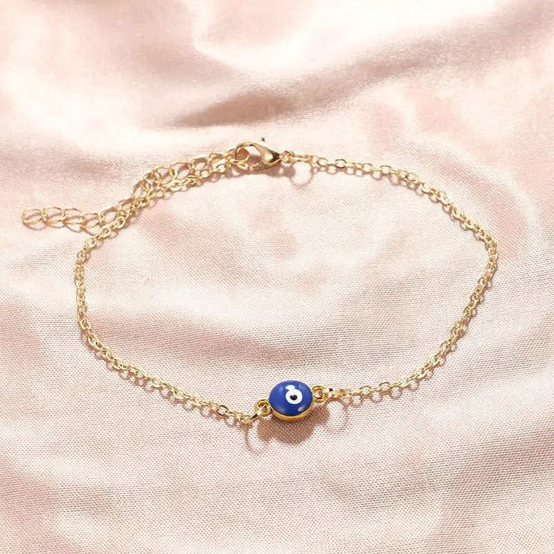 Evil Eye Anklet (Gold Color)