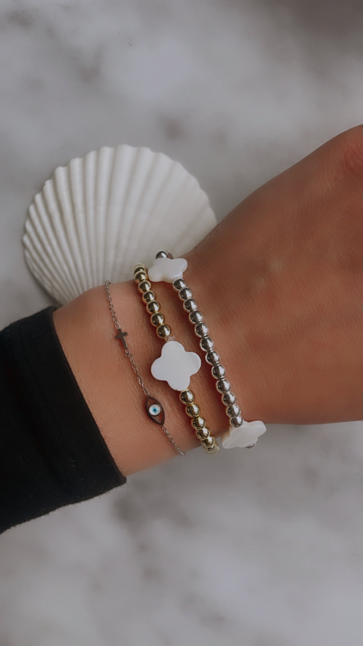 Clover Good Luck Bracelet (Gold/Silver)
