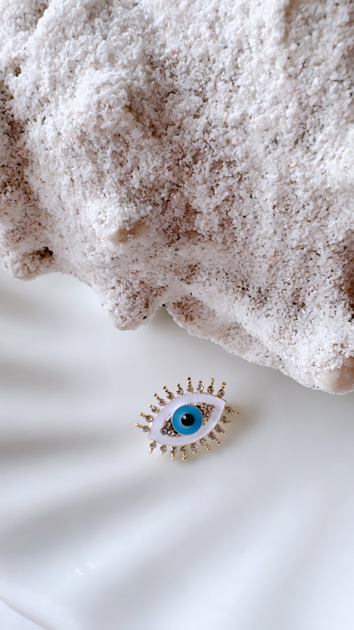 Evil Eye Rhinestone Brooch Pin