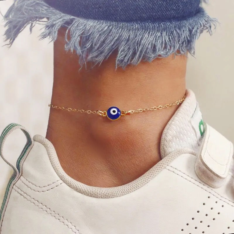 Evil Eye Anklet (Silver Color)