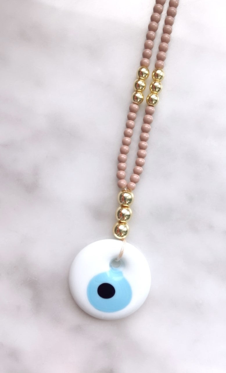 Beaded Evil Eye Car Charm