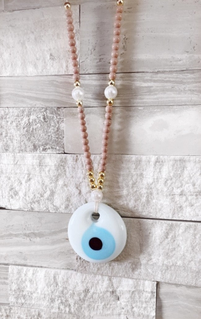 Beaded Evil Eye Car Charm