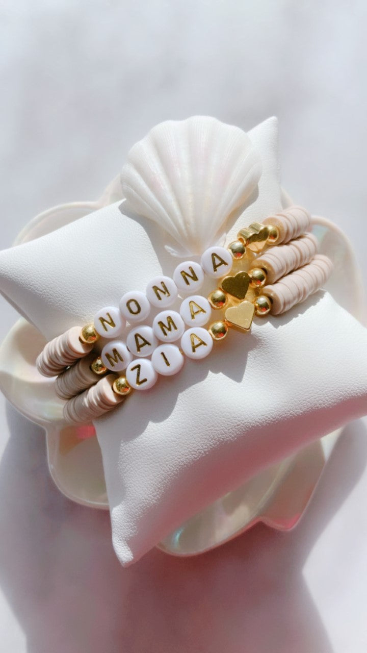 Name Bracelet - Women (Clay Disc Beads)