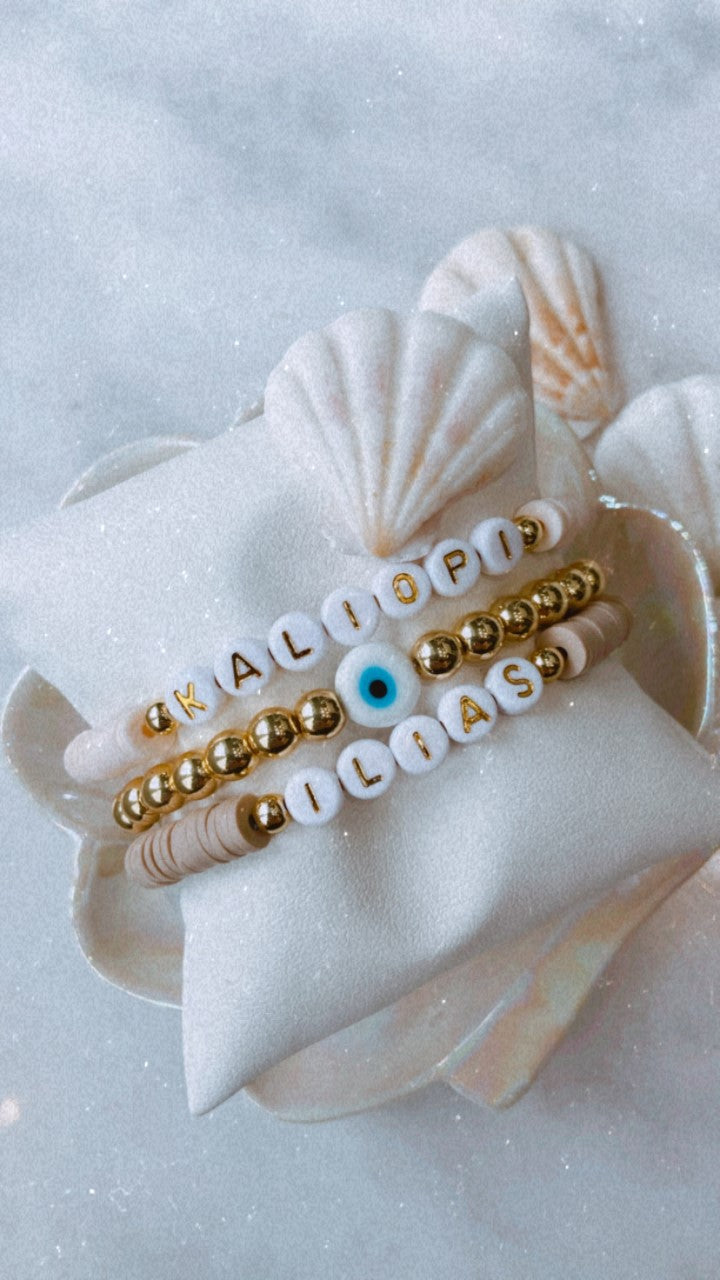 Name Bracelet - Women (Clay Disc Beads)