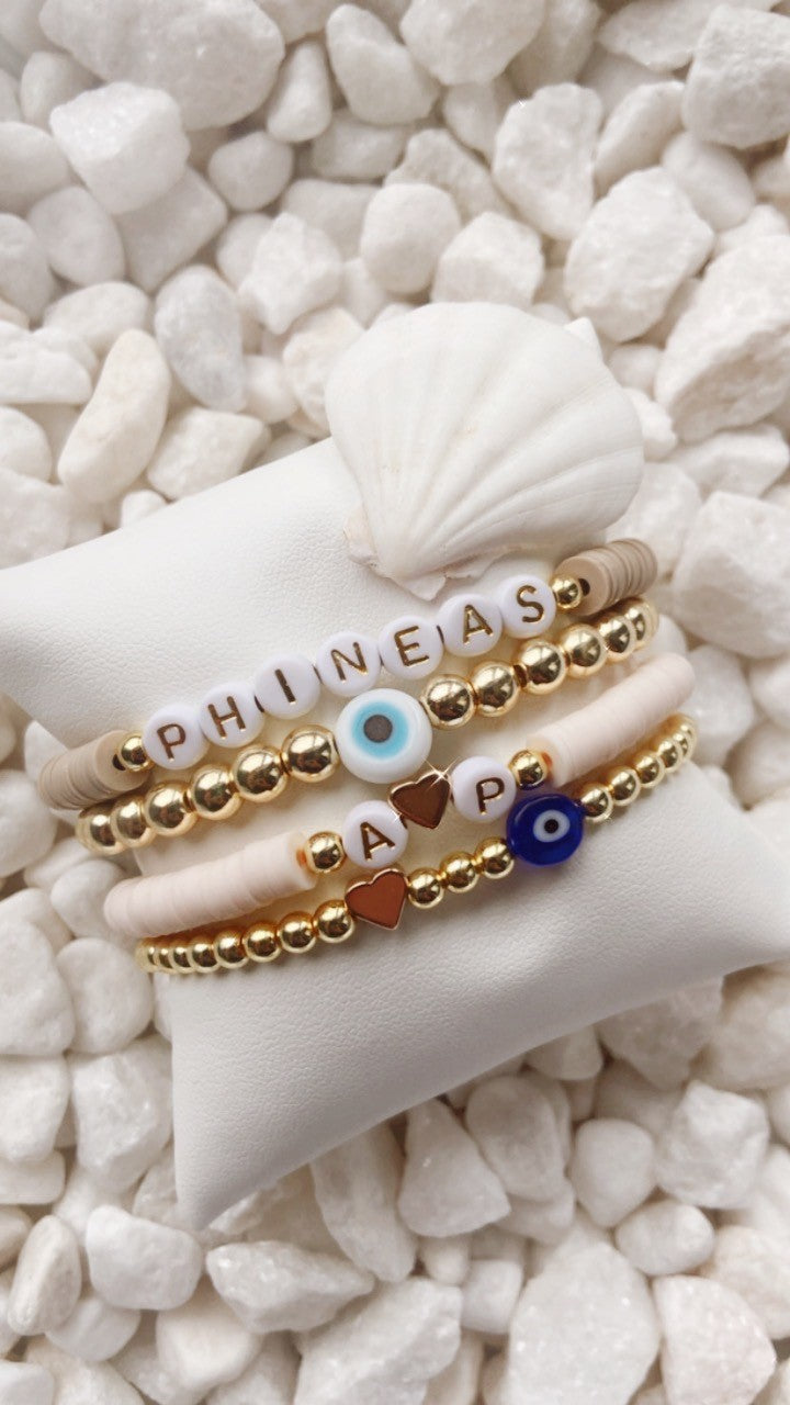 Name Bracelet - Women (Clay Disc Beads)