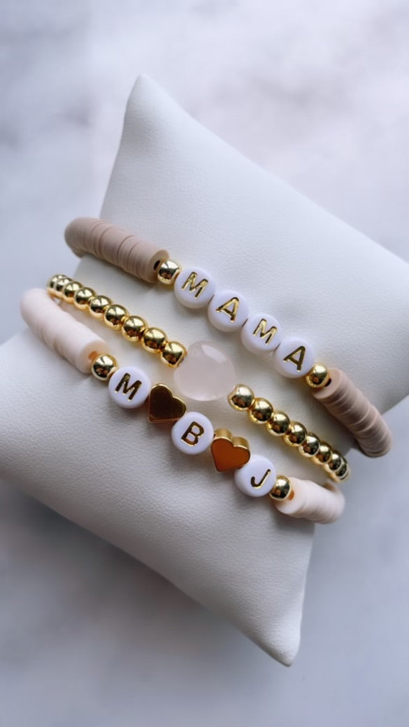 Name Bracelet - Women (Clay Disc Beads)