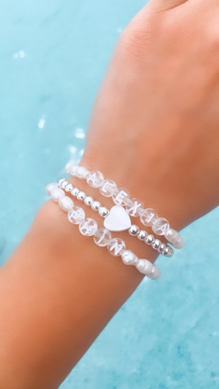 Name Bracelet - Women (Freshwater Pearl Beads)