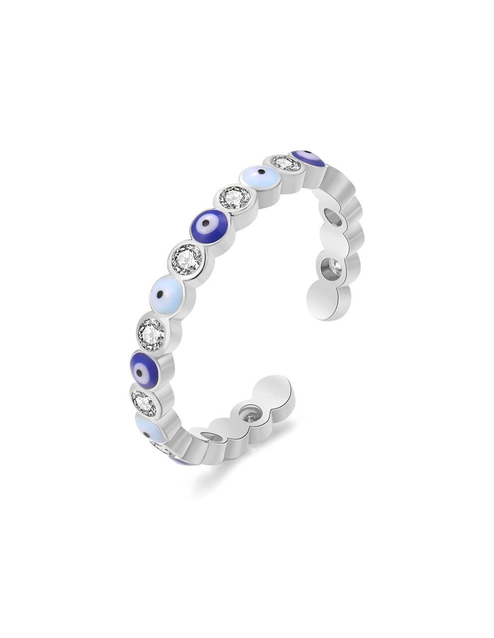 Mini Evil Eye Ring (Silver Color)