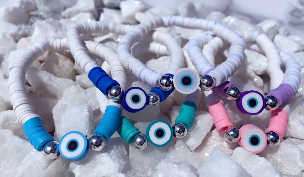 Bracelet disque d'argile Mykonos Pop of Color