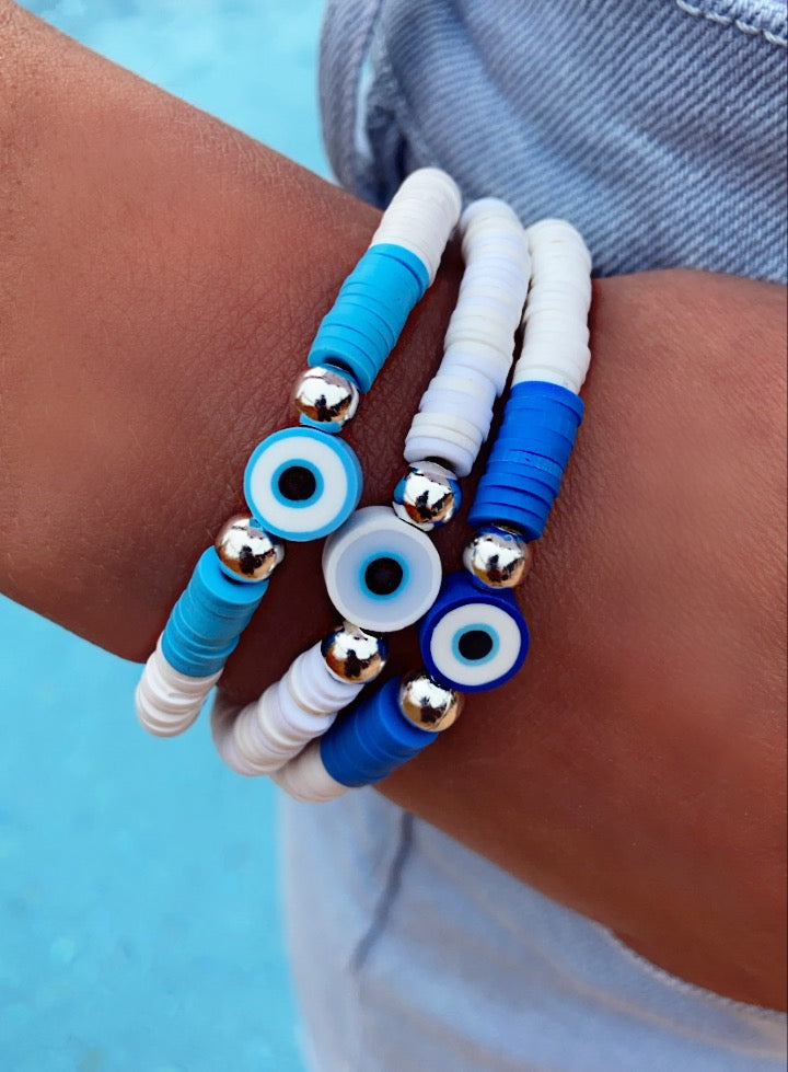 Bracelet disque d'argile Mykonos Pop of Color
