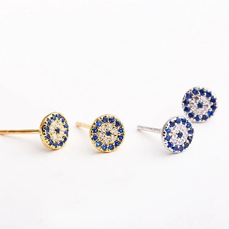 Classic 925 Evil Eye Earrings (Gold Color)