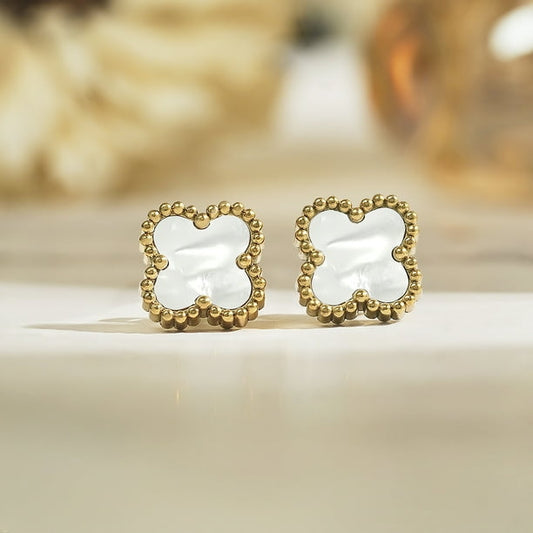 Pearl Clover Stud Earrings