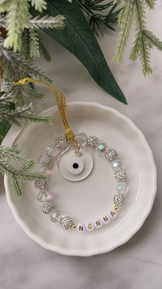 Crystal Beaded Evil Eye Handmade Ornament