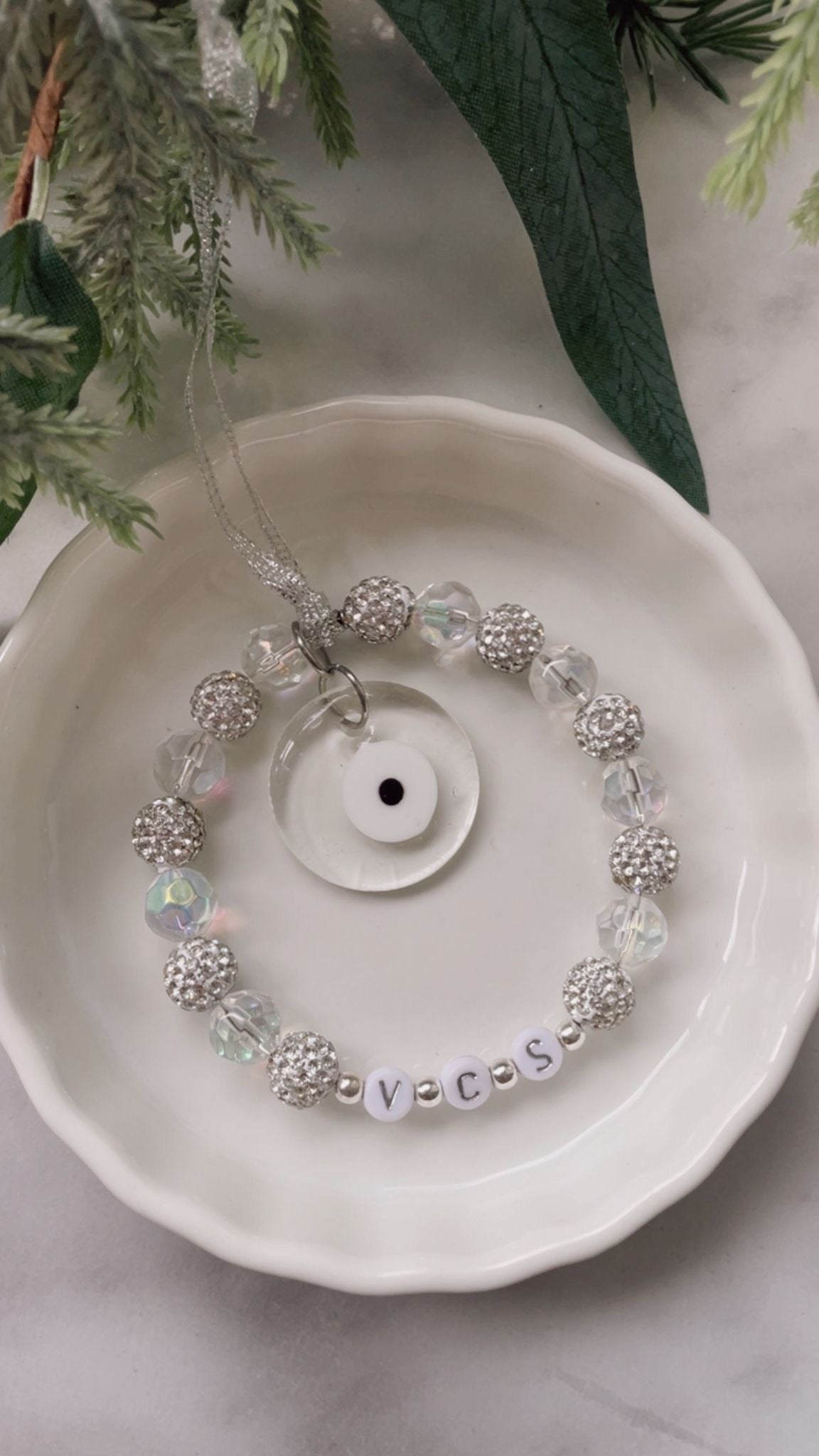 Crystal Beaded Evil Eye Handmade Ornament