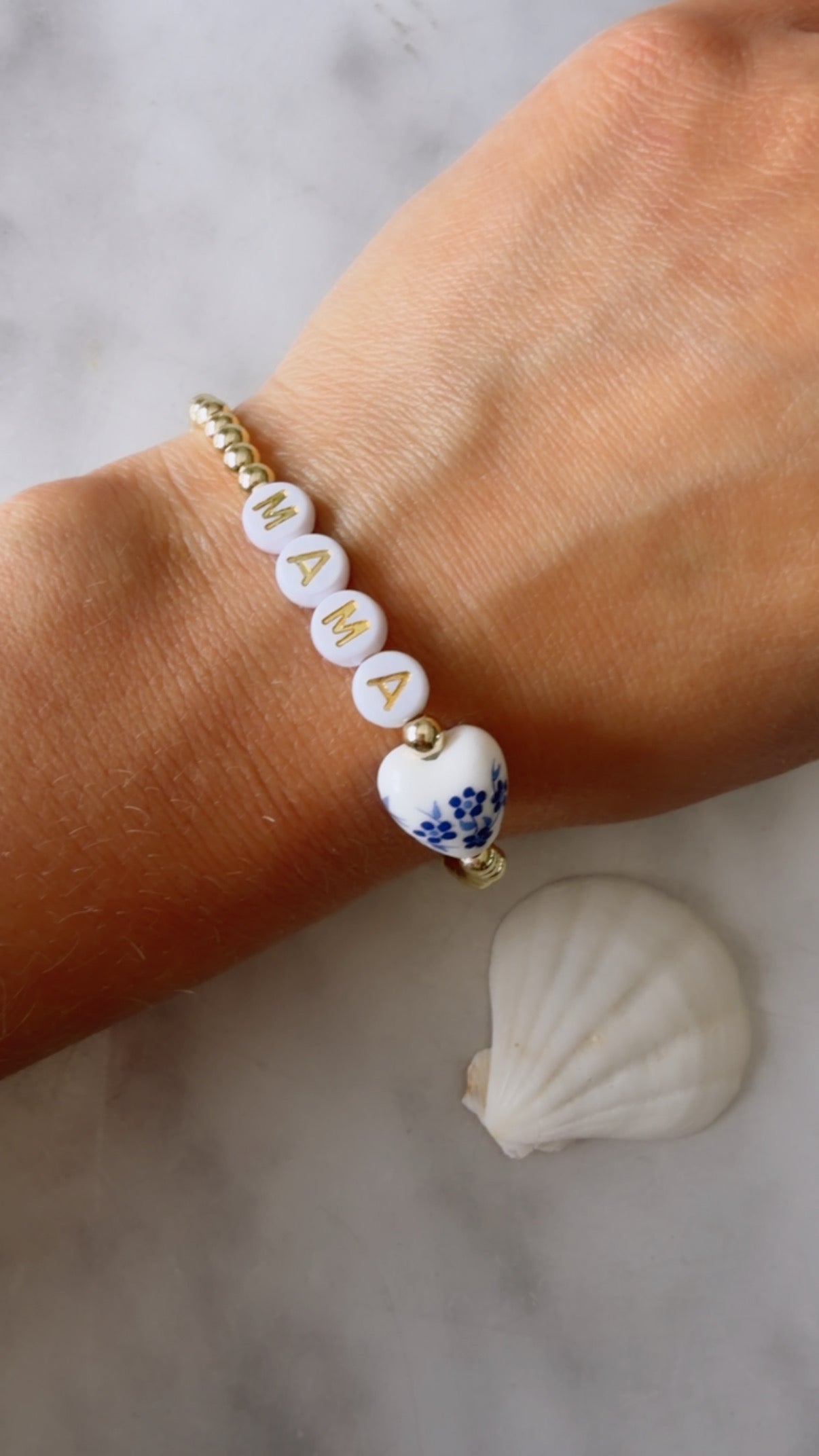 Amalfi Heart Name Silver/Gold Bracelet