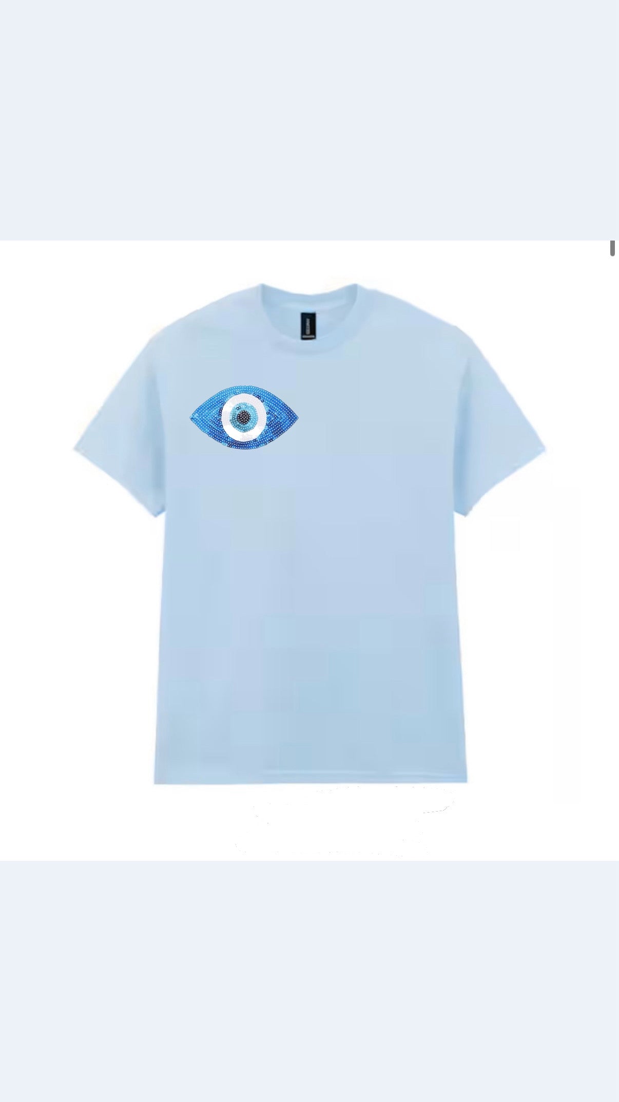 NEW Mati Mati Sequins Adult T-Shirt (Baby Blue)